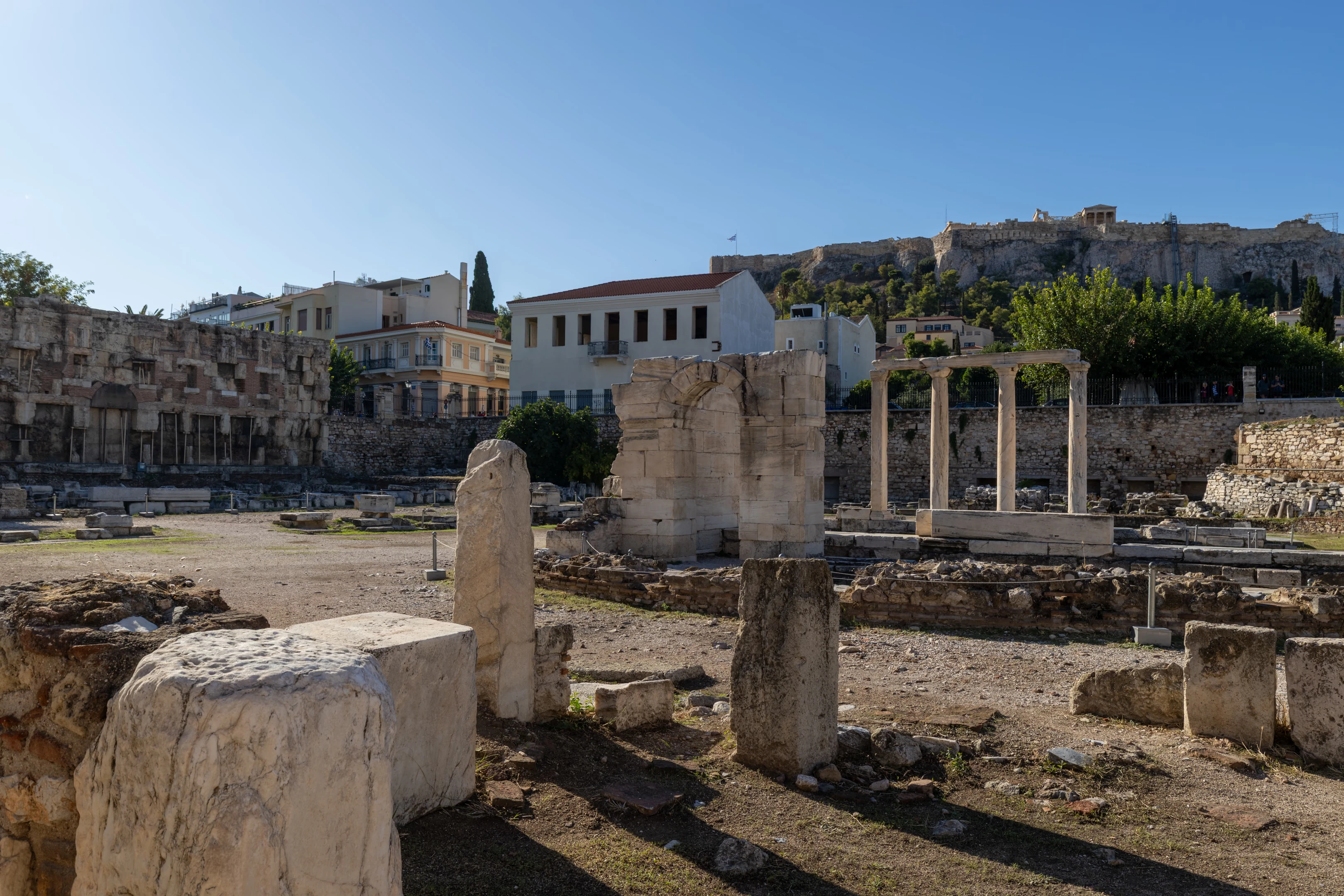 Ruins in the courtyard of Hadrian’s Library.