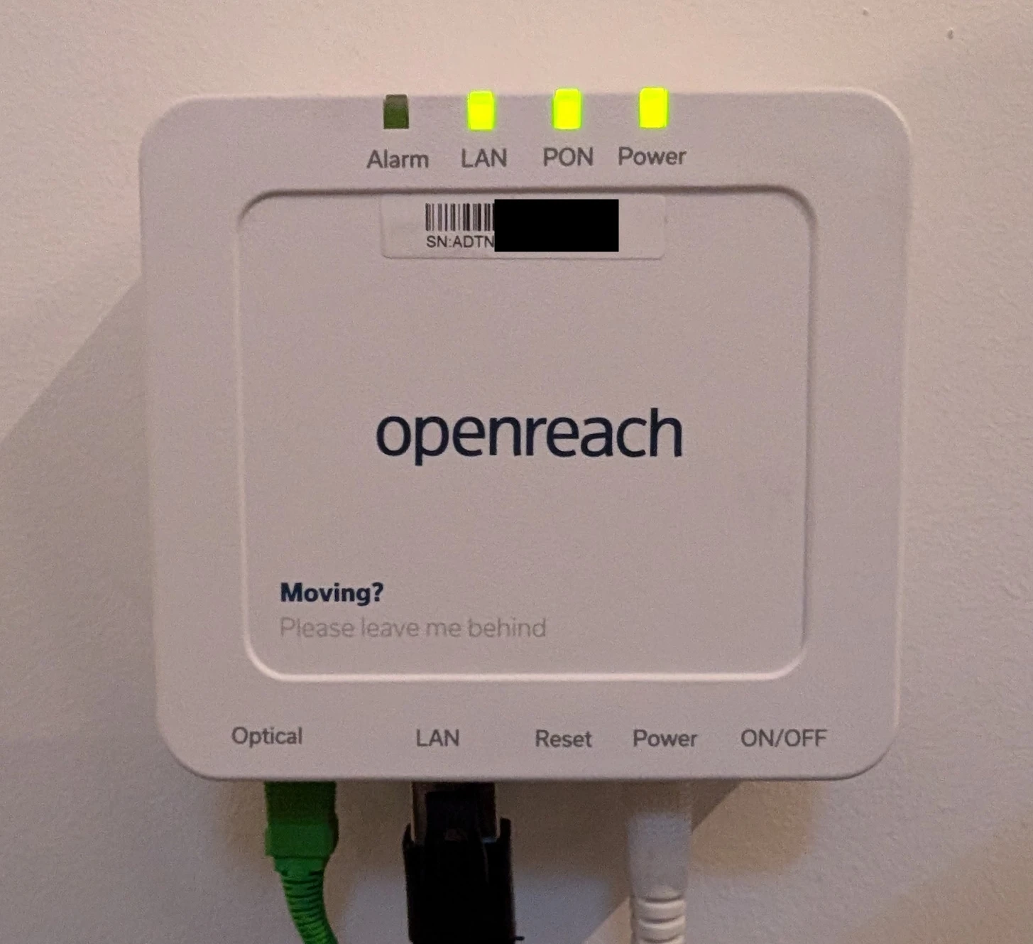 An Openreach optical network terminal (ONT)