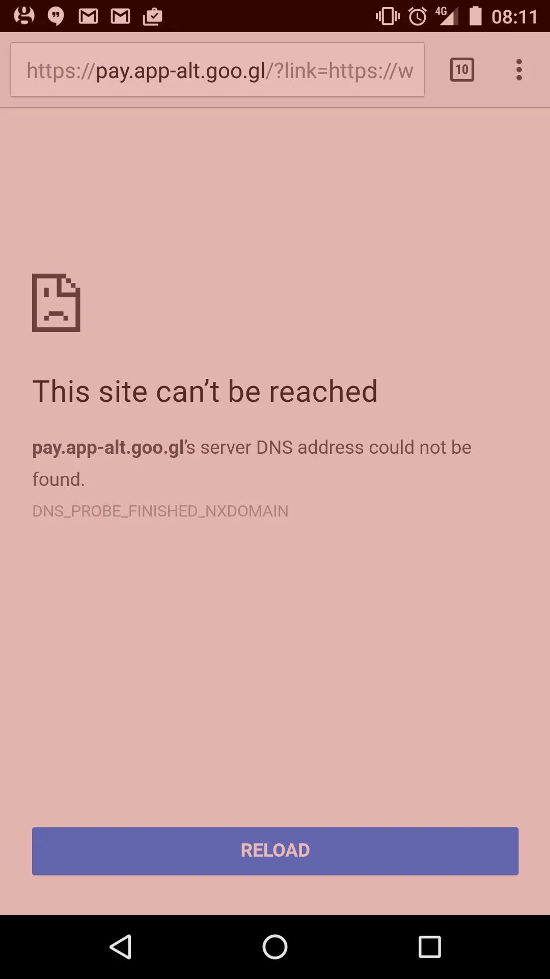 pay.app-alt.goo.gl DNS lookup failure
