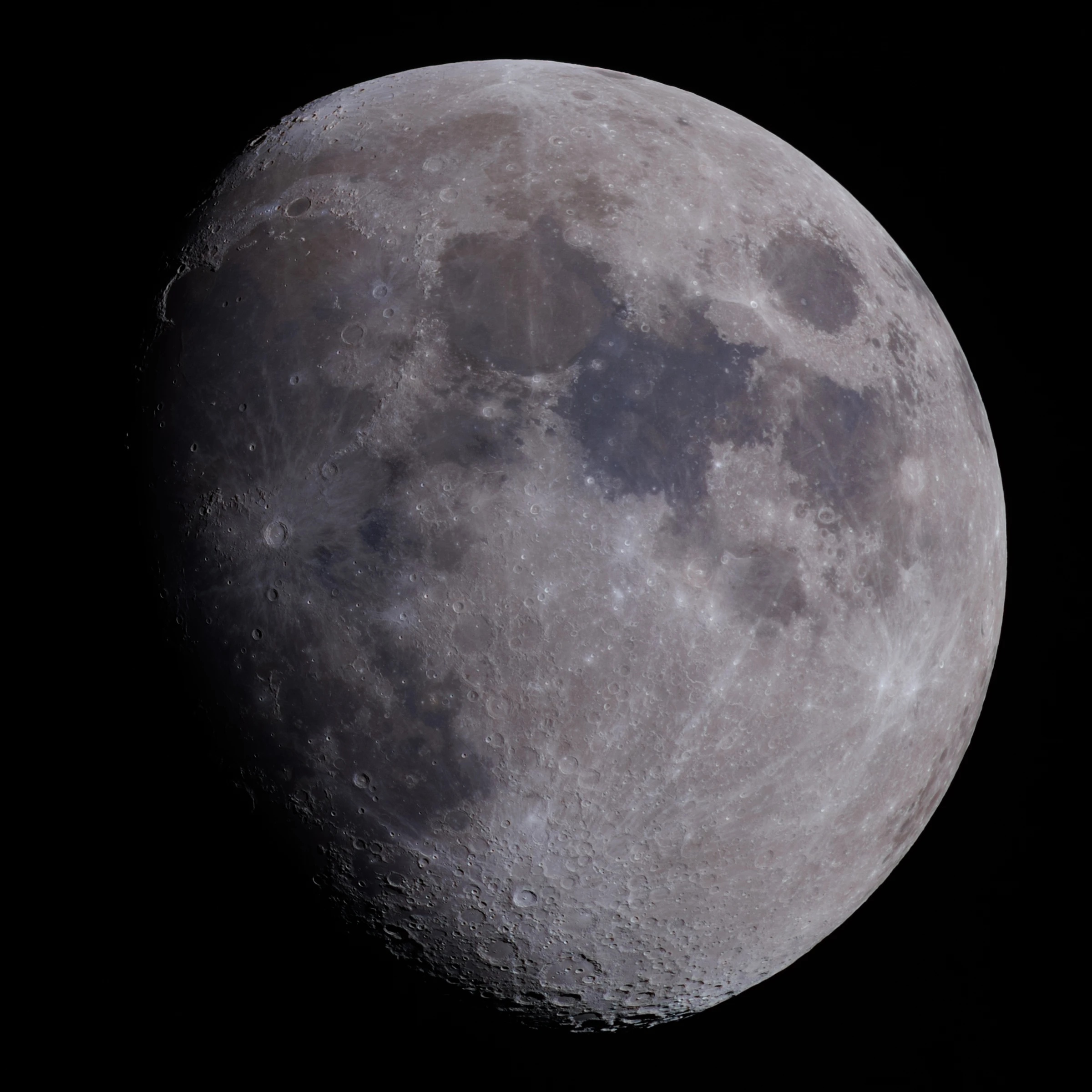 A photo of a waxing gibbous moon on 8 April 2025.