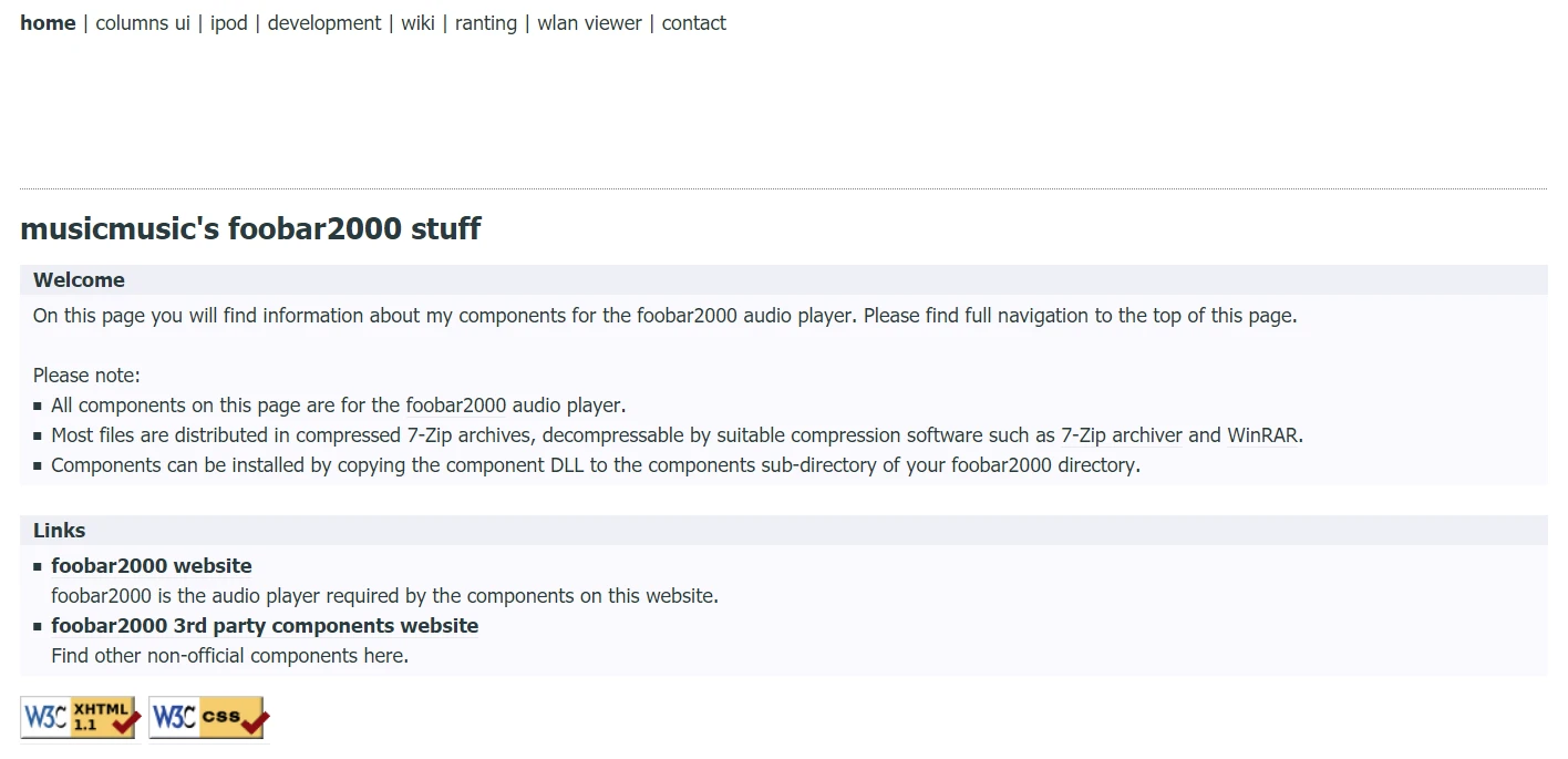 A screenshot of the home page of the 2009 version of the site
