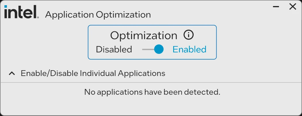 A screenshot of stating ‘No applications have been detected’.