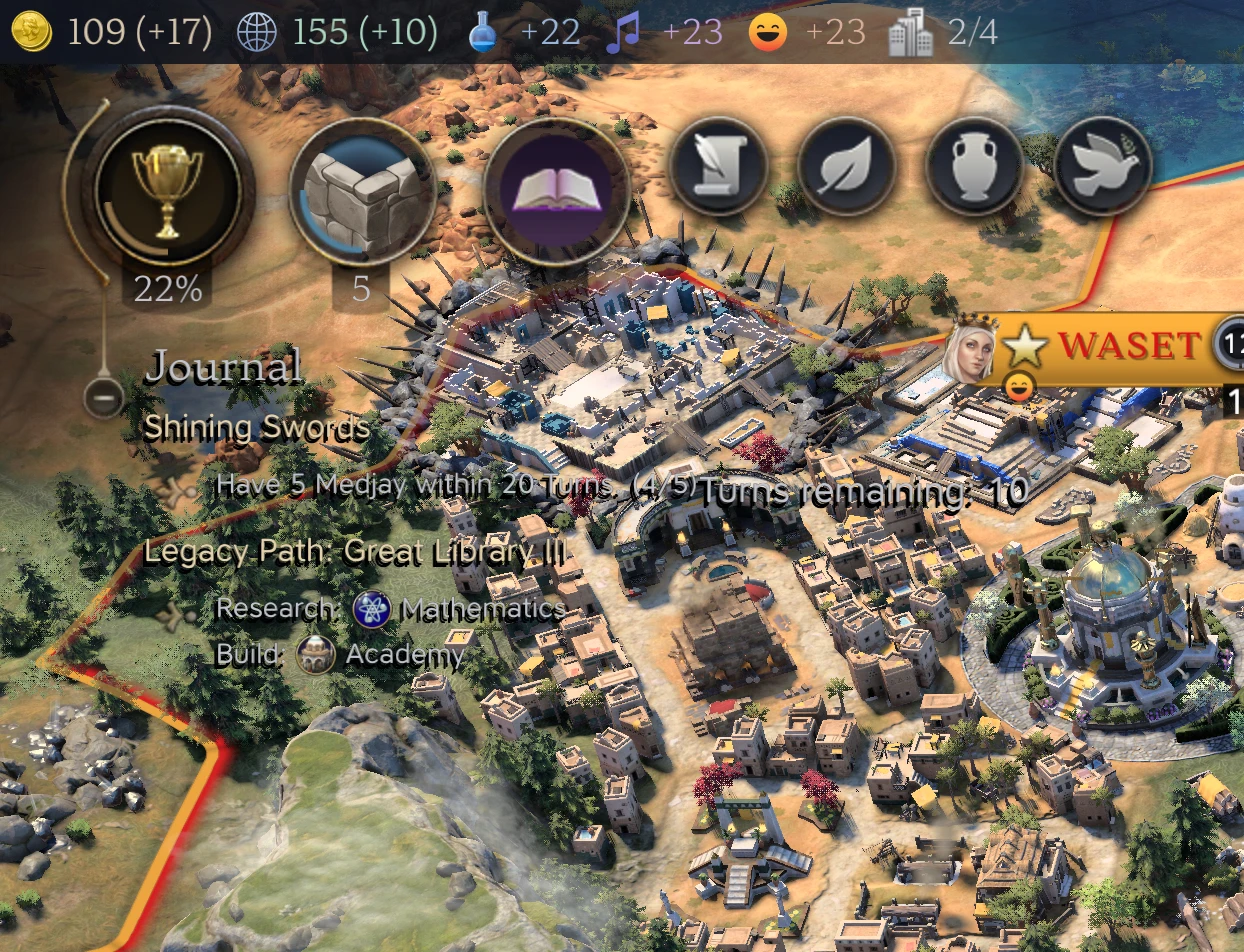 A screenshot of showing the journal text clashing with the game map.