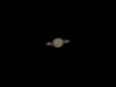 A sharpened version of the stacked image of Saturn.