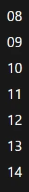 A screenshot of track numbers displayed in a column and rendered using the Segoe UI font in the standard font weight.