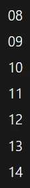 A screenshot of track numbers displayed in a column and rendered using the Segoe UI font in the standard font weight and the tabular figures OpenType feature enabled.